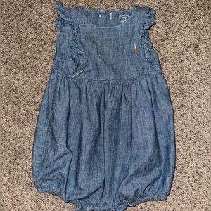 Ralph Lauren Baby Girls 24 Months Sleeveless Chambray Romper